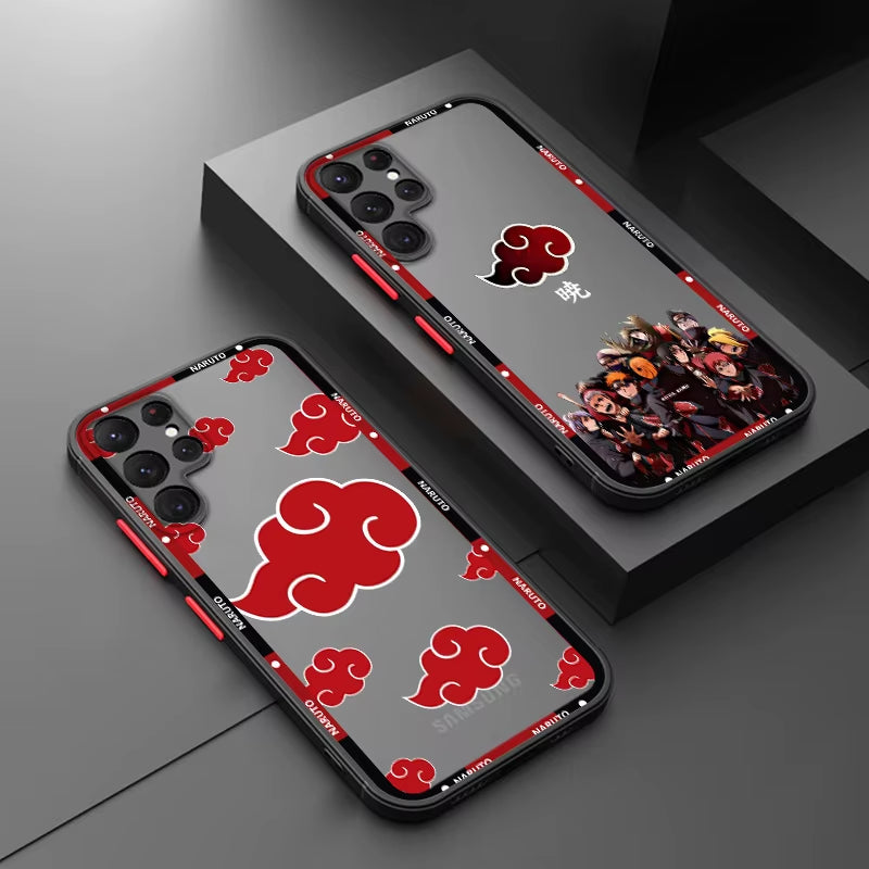 Anime Narutos Akatsukis for  A73 A72 A54 A53 A52S A34 A32 A33 A24 A23 A22S Lite Frosted Translucent Phone Case