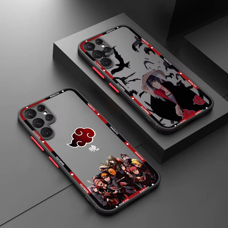 Anime Narutos Akatsukis for  A73 A72 A54 A53 A52S A34 A32 A33 A24 A23 A22S Lite Frosted Translucent Phone Case